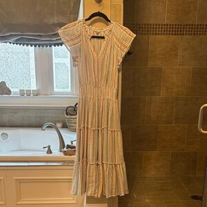 Rails Multicolor Striped Midi Dress in Light Blue